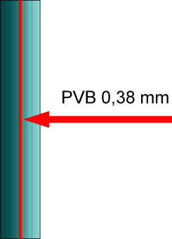 vetro stratificato antiferita 33.1 con PVB 0,38